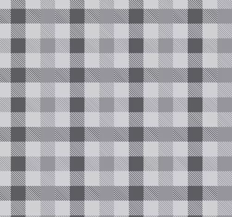 Grey gingham pattern blind kitchen - TenStickers