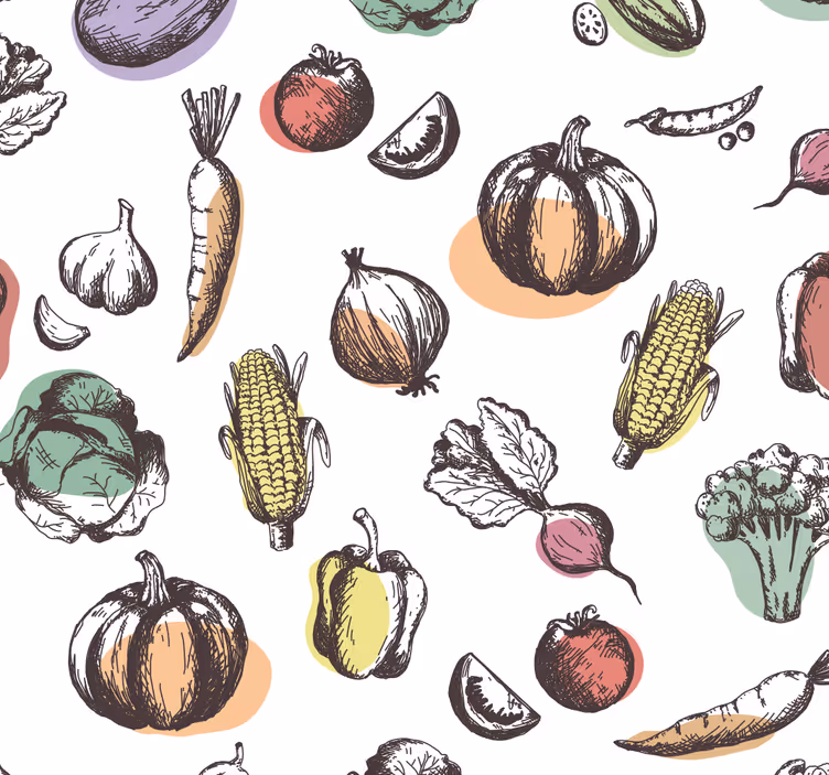 Ingredients pattern retro style blind kitchen - TenStickers