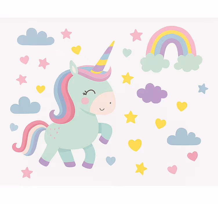 Colorful unicorn design blind children - TenStickers