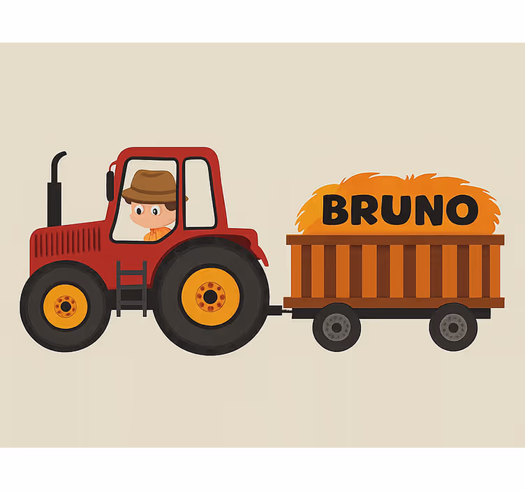 Tractor design with name blind children - TenStickers