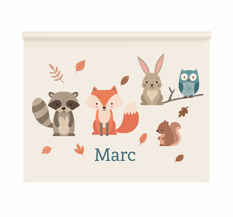 Forest animals with name blind children - TenStickers