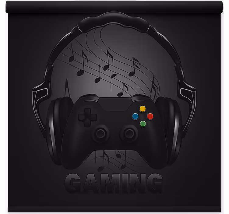 Monochrome headphone wearing controller  blind geek - TenStickers
