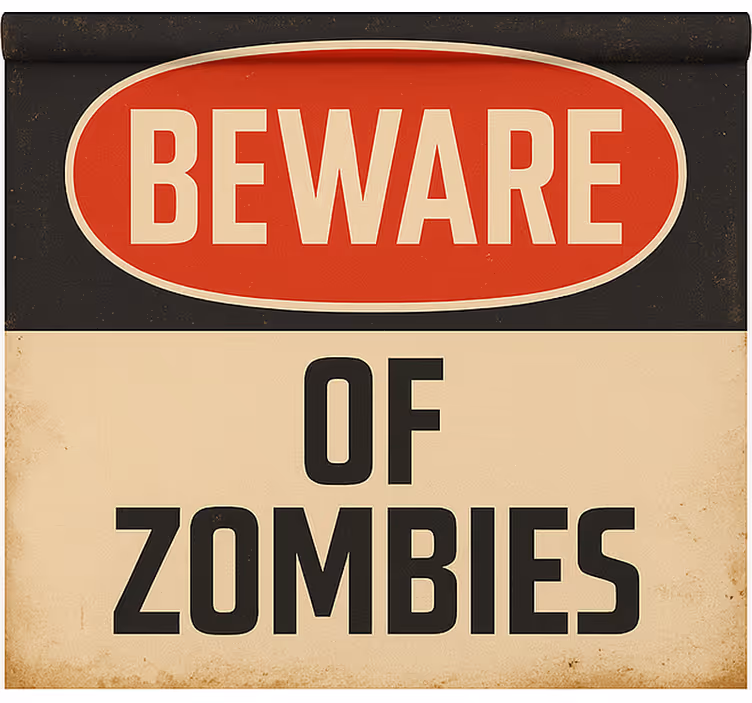 Beware of zombies blind geek - TenStickers