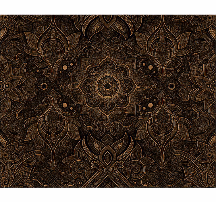 Dining room blind in black and gold mandala - TenStickers