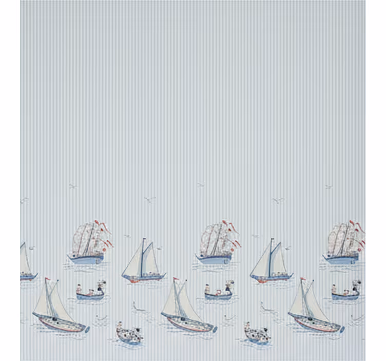 Scandinavian blind ocean blue sailing ships design - TenStickers