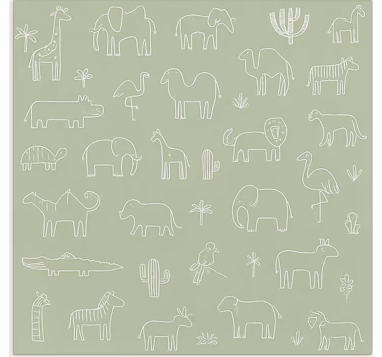 Scandinavian blind jungle animal silhouettes - TenStickers