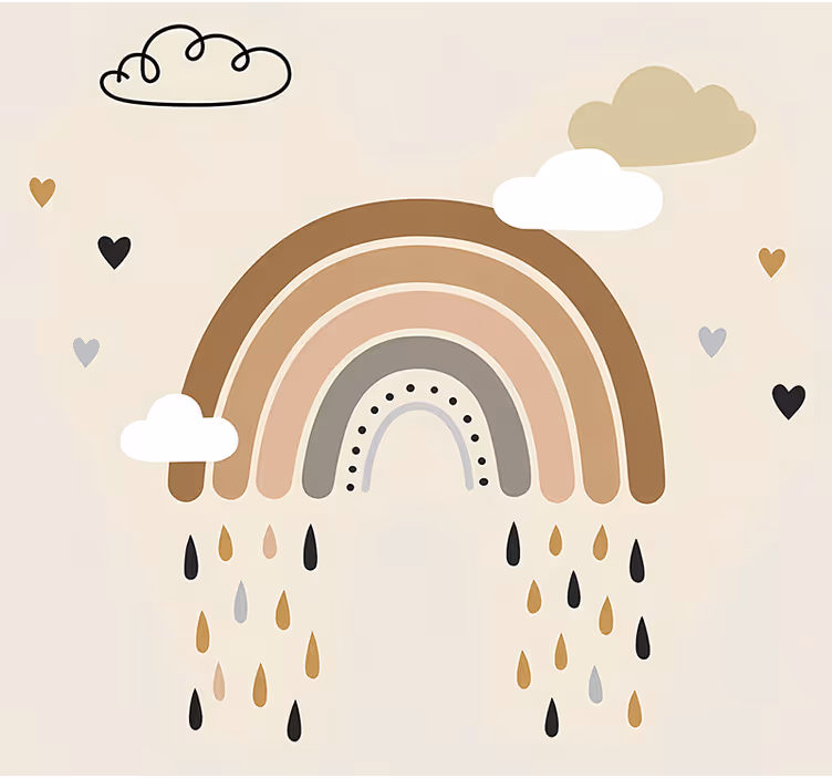 Scandinavian blind in nude tone rainbow pattern - TenStickers