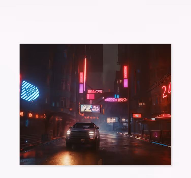 Blind teens in a dystopian night city - TenStickers
