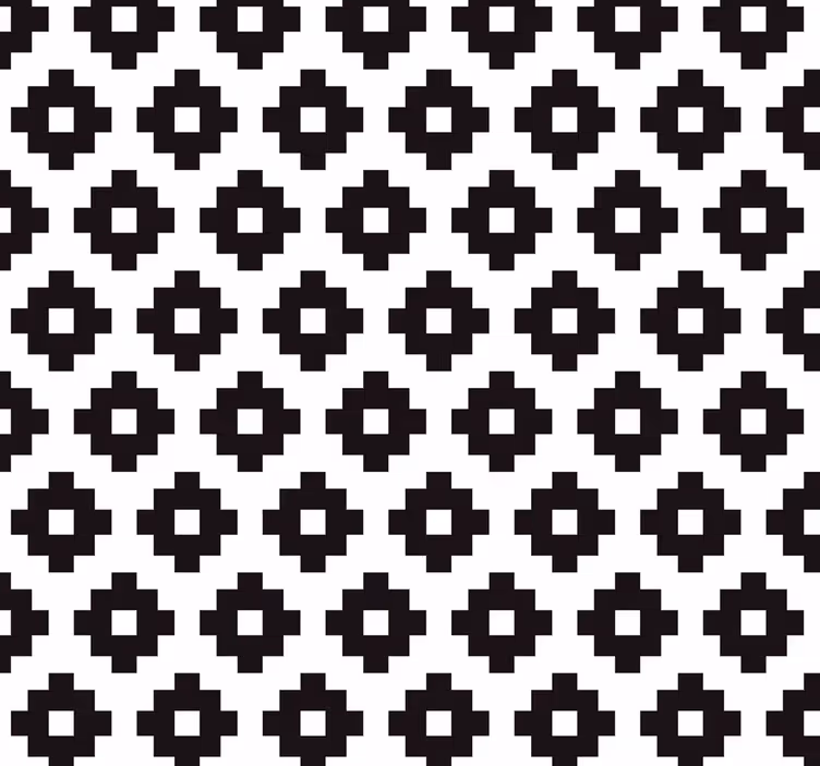 Bathroom blind with geometric tile design - TenStickers