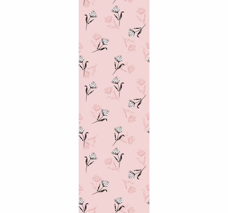 Home office blind with white lilies on pink background - TenStickers
