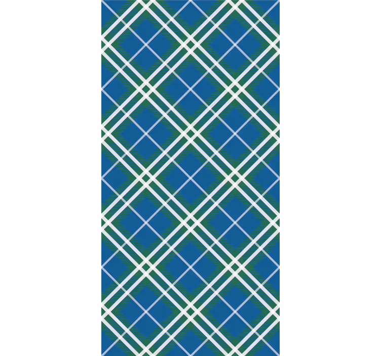 Home office blind in blue and green scottish tartan - TenStickers
