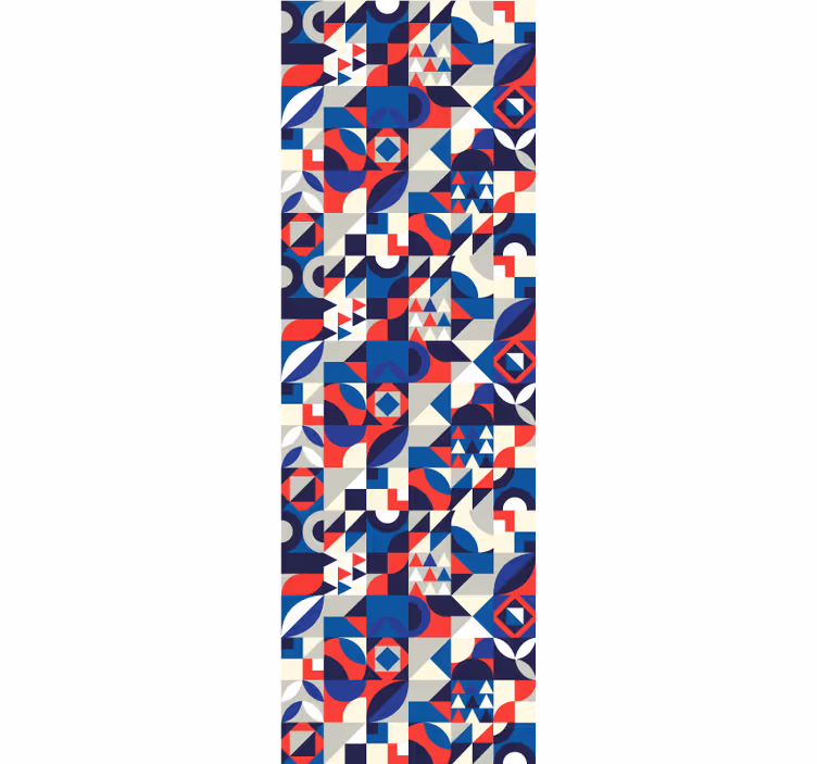 Blind kitchen red and blue mosaic pattern - TenStickers