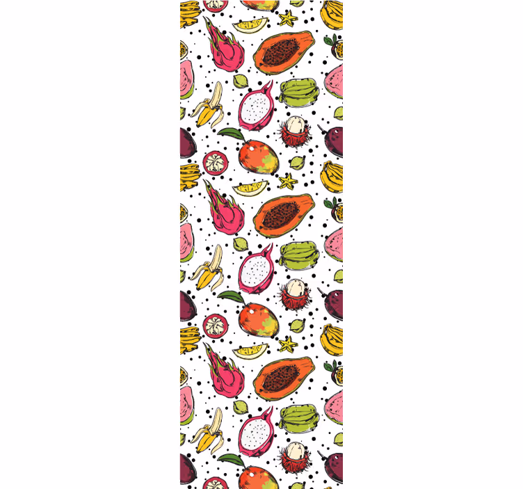 Blind kitchen sketch of vibrant tropical fruits - TenStickers
