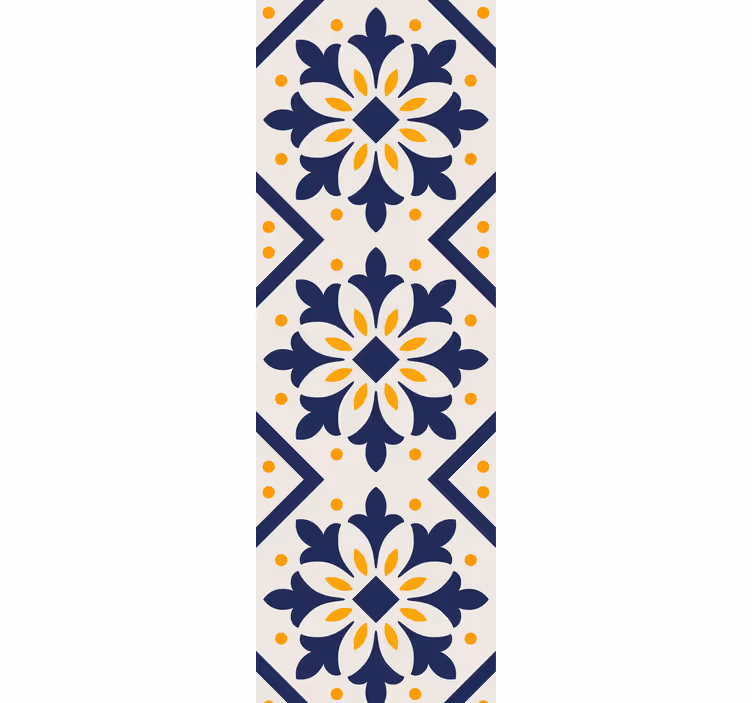 Blind kitchen blue and vibrant yellow portuguese tile - TenStickers