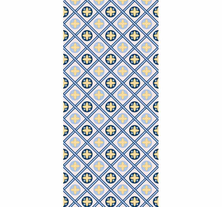 Blind kitchen baby blue and yellow portuguese tile - TenStickers