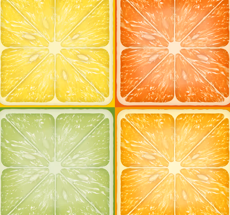 Blind kitchen colorful citrus pattern - TenStickers