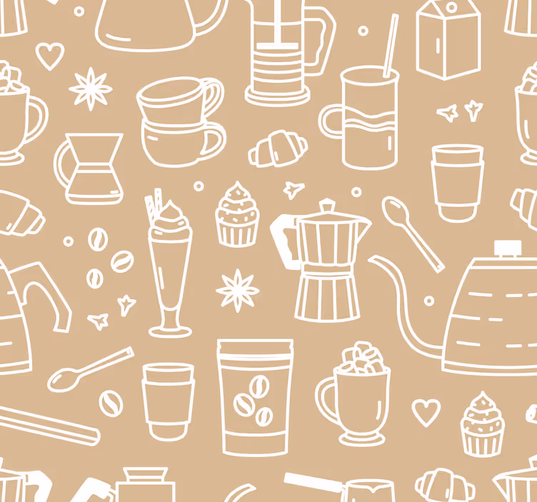 Blind kitchen coffee cups and glasses design - TenStickers
