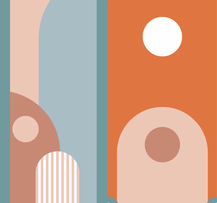 Dining room blind cheerful wallpaper design - TenStickers