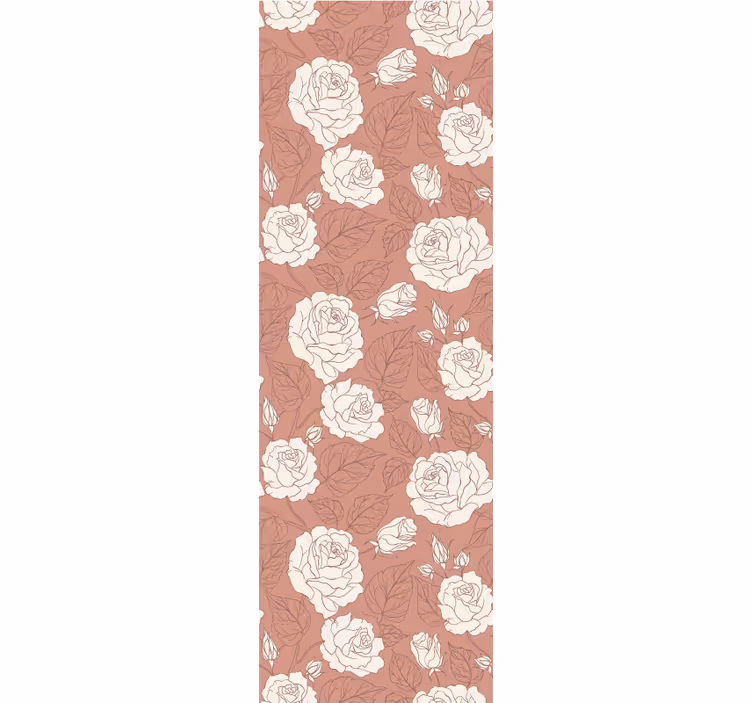 Dining room blind with large terracotta roses - TenStickers