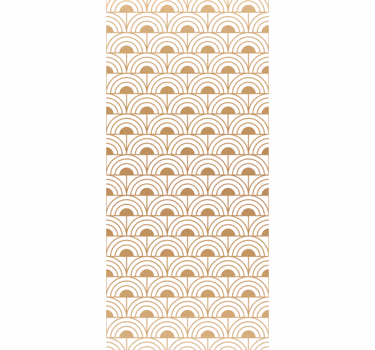 Dining room blind with gold gradient arc design - TenStickers