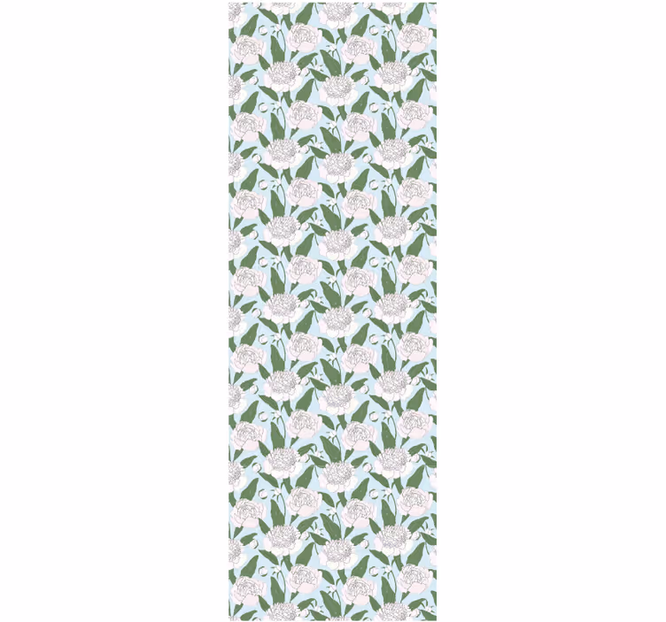 Dining room blind with white flowers pattern - TenStickers