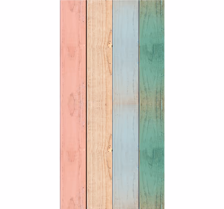 Dining room blind with vibrant wooden texture planks - TenStickers