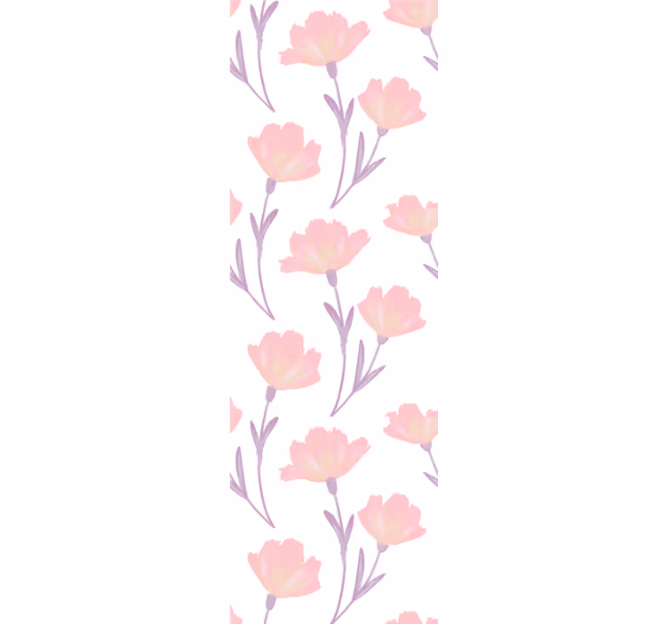 Dining room blind with minimalist watercolor floral design - TenStickers