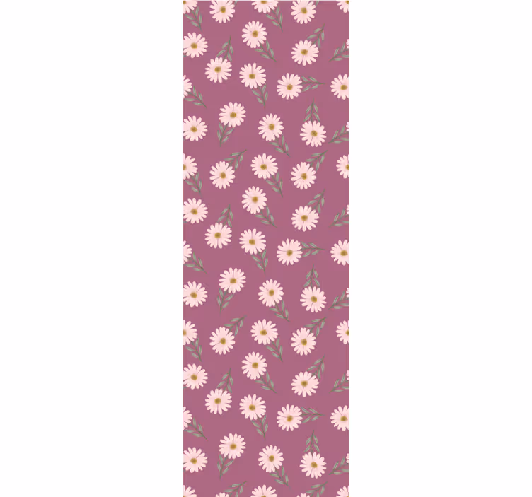 Dining room blind with little pink daisies pattern - TenStickers