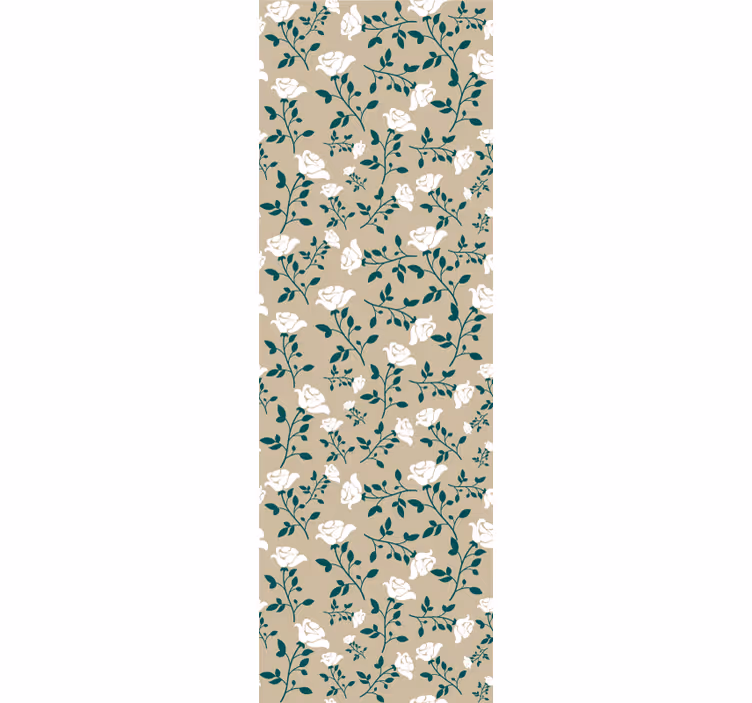 Dining room blind with white vintage rose pattern - TenStickers