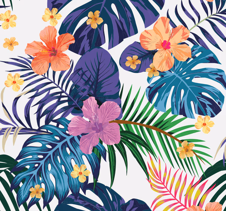 Dining room blind with hawaiian floral design - TenStickers