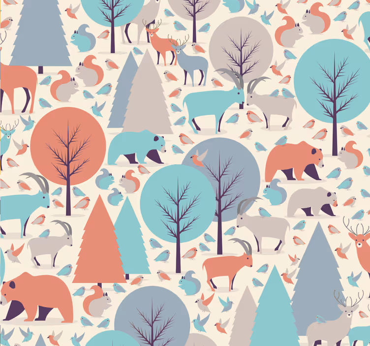 Blind children nordic forest scene sensory experience - TenStickers