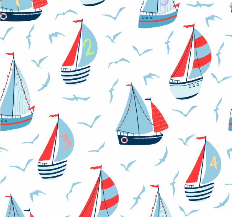 Blind children sailboats and birds - TenStickers