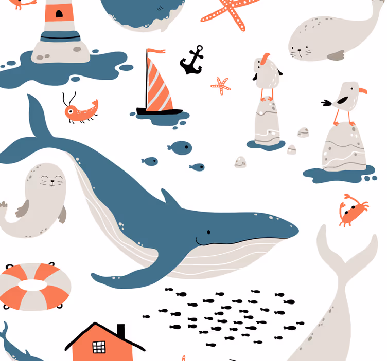 Blind children ocean whale theme toys - TenStickers