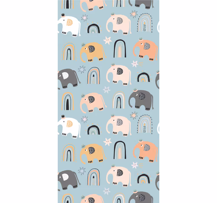 Blind children elephant rainbow patterns - TenStickers