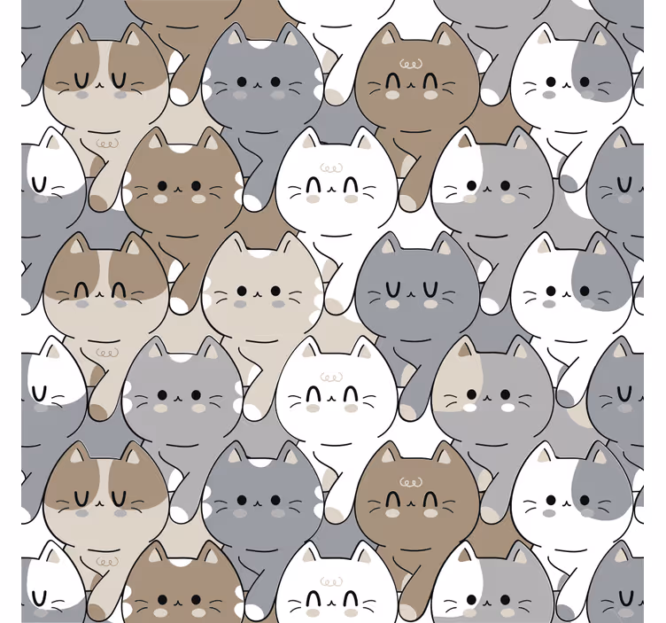 Blind children cat illustrations - TenStickers