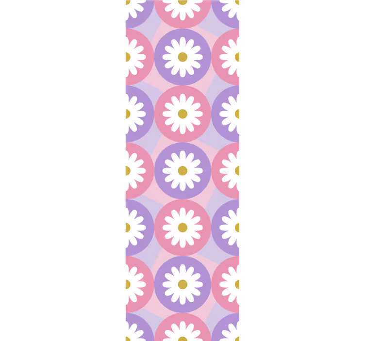 Blind children purple pink daisy square pattern - TenStickers