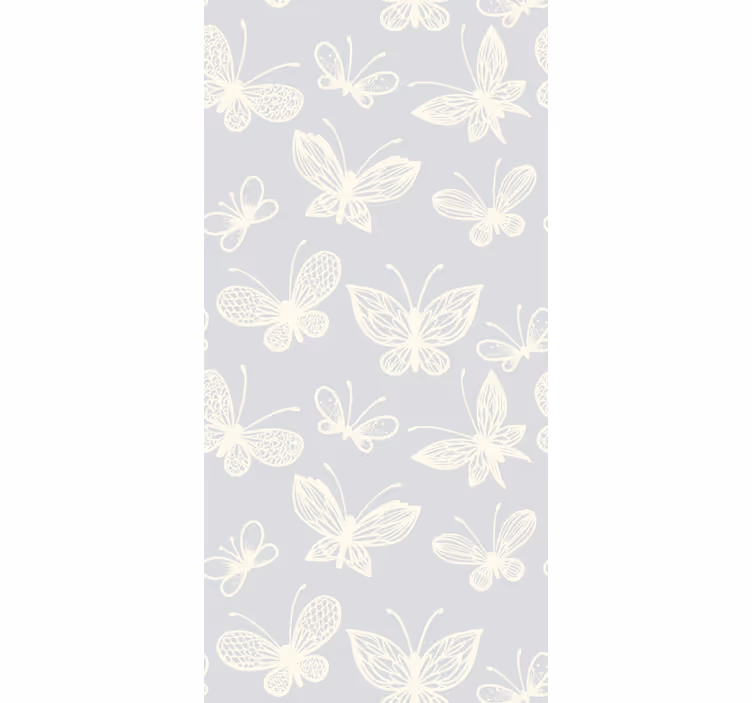 Blind children white and grey butterfly pattern - TenStickers