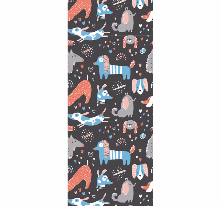 Blind children cute dogs illustration - TenStickers