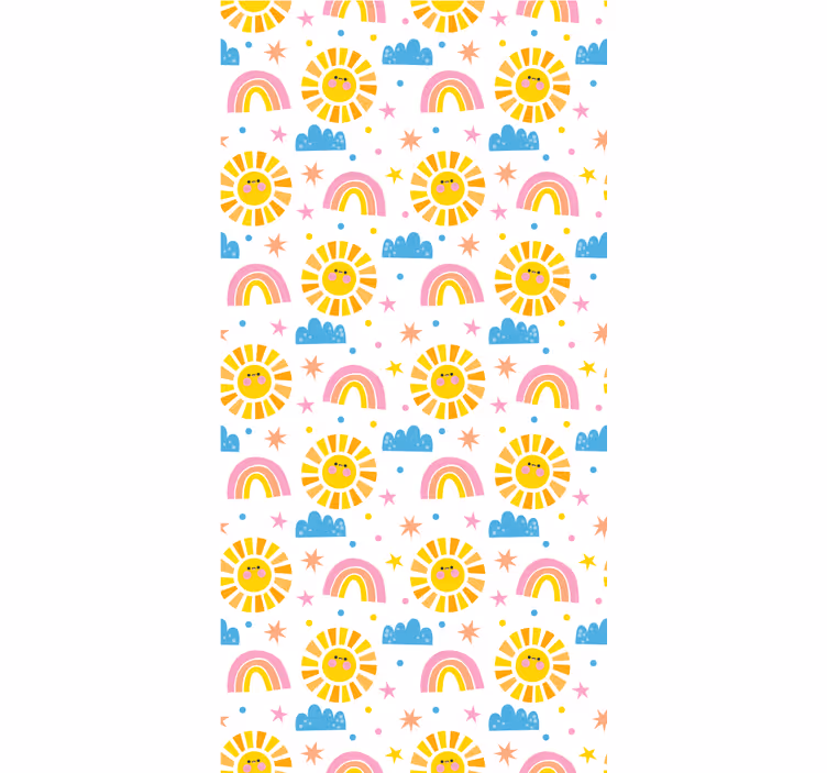 Blind children rainbow, sun, and cloud design - TenStickers