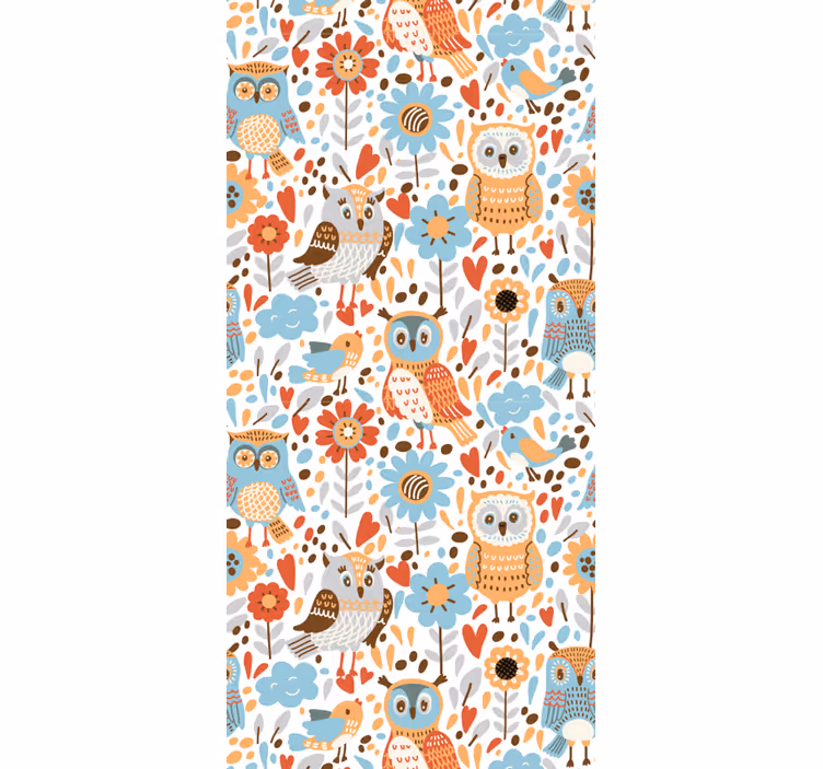 Colorful owls with flowers pattern for blind children - TenStickers