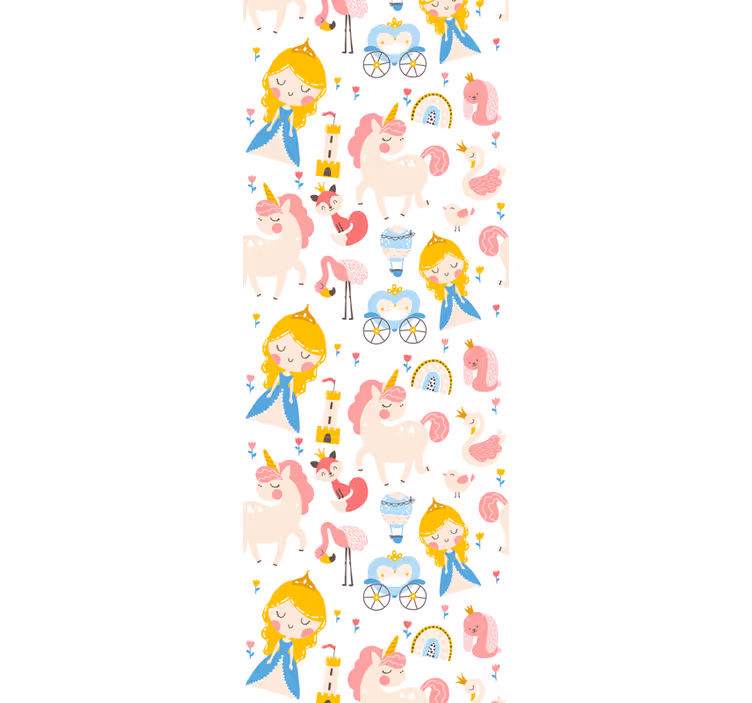 Blind children cartoon princes and unicorns - TenStickers