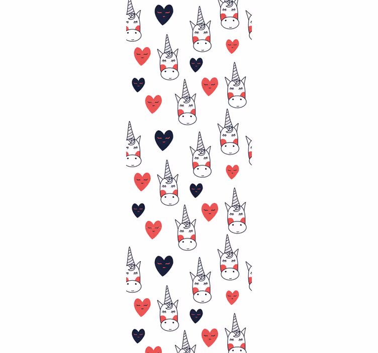Blind children unicorn pattern with hearts - TenStickers
