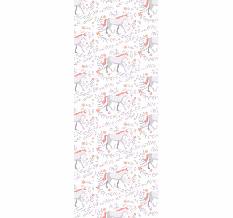 Blind children unicorn pattern with leaves - TenStickers