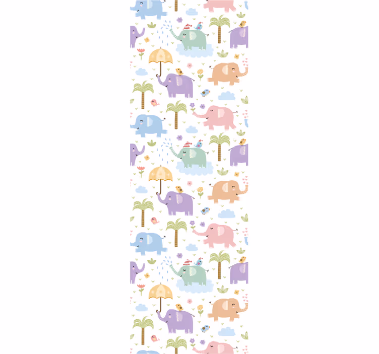 Blind children cute pattern with elephants - TenStickers