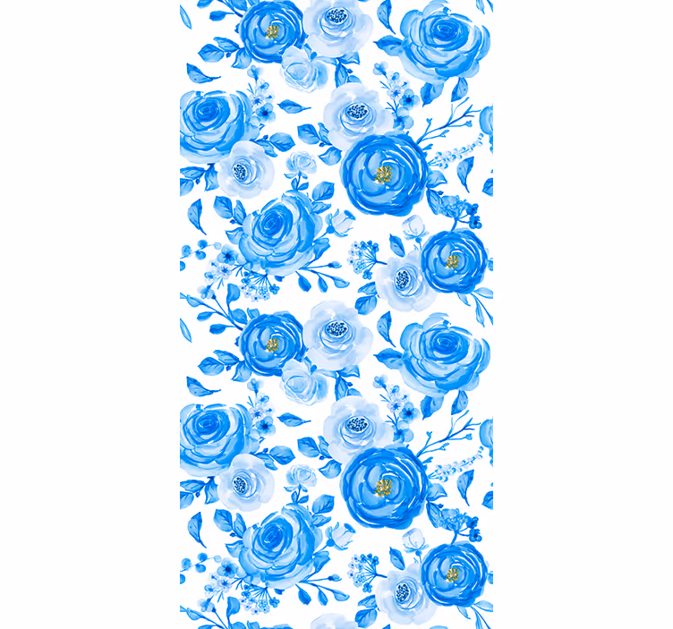 Blind children nordic style blue clock flowers - TenStickers