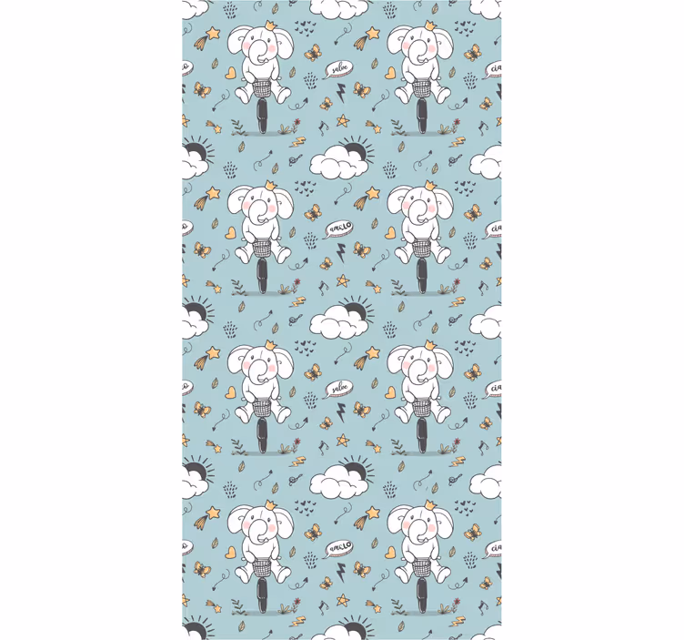Blind children waving elephants - TenStickers