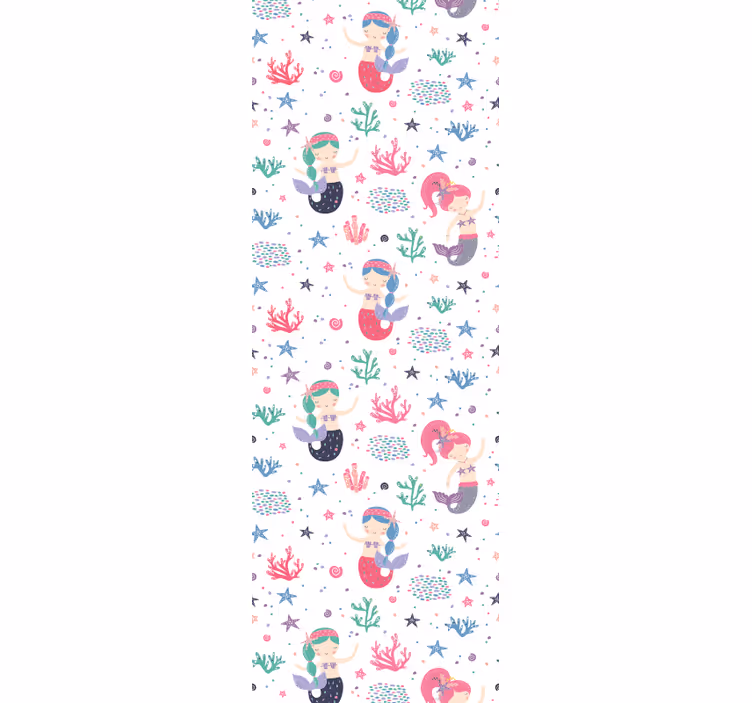 Blind children mermaid girl with ponytails - TenStickers