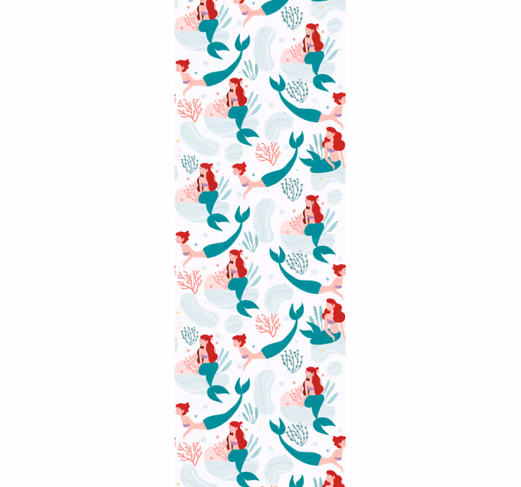 Blind children mermaid with red hair smiling wide - TenStickers