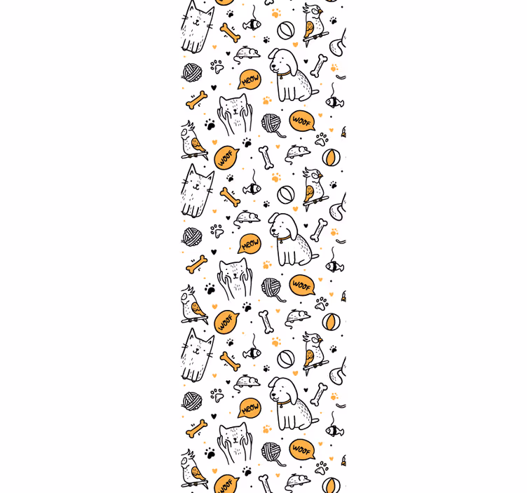 Blind children pets cats and dogs doodle style - TenStickers