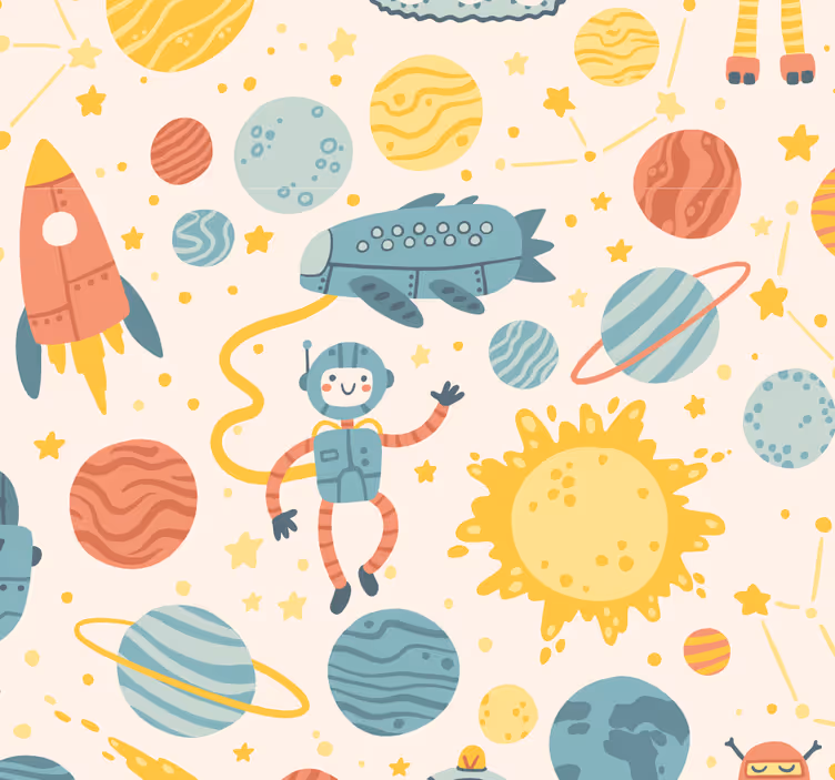 Blind children space adventure scene - TenStickers